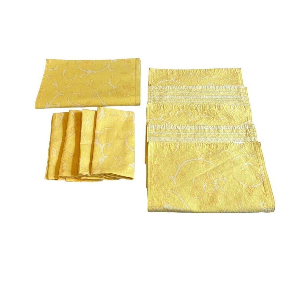 Sonoma Spring Set Yellow Floral Set Of 4 Napkins 5 Placemats Flowers LOT Formal